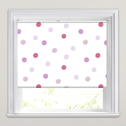 Pastel Spots Soft Pink Roller Blind