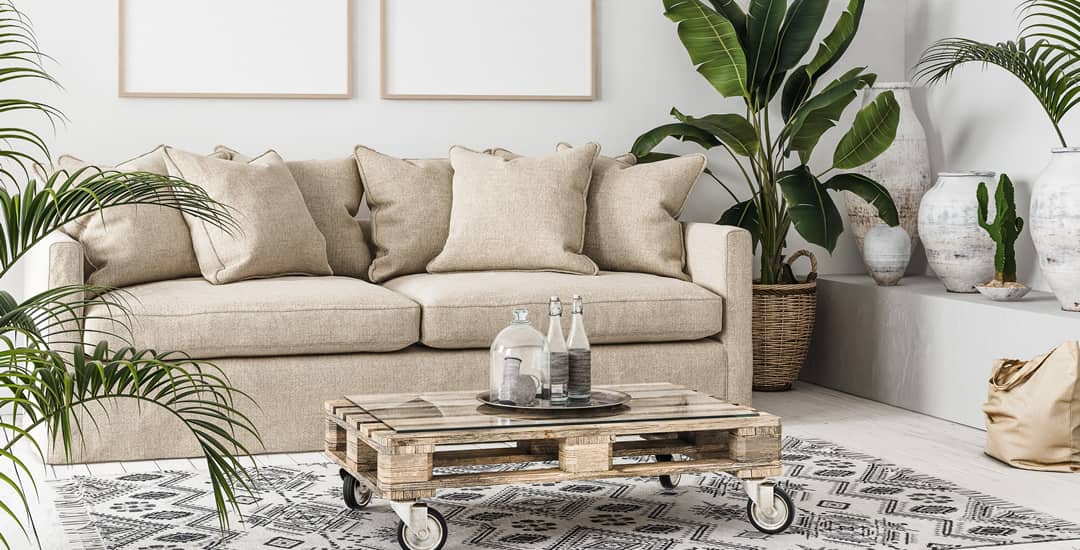 Scandi boho style living room