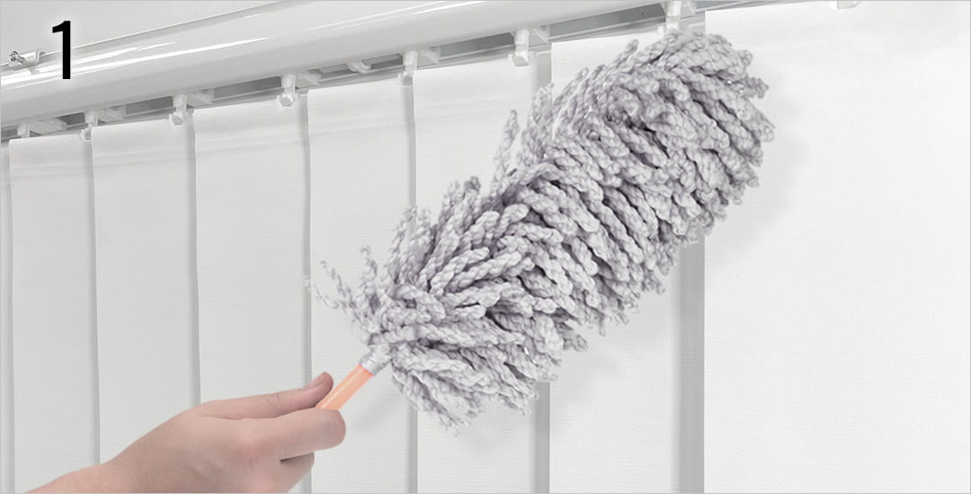 Dusting vertical blinds