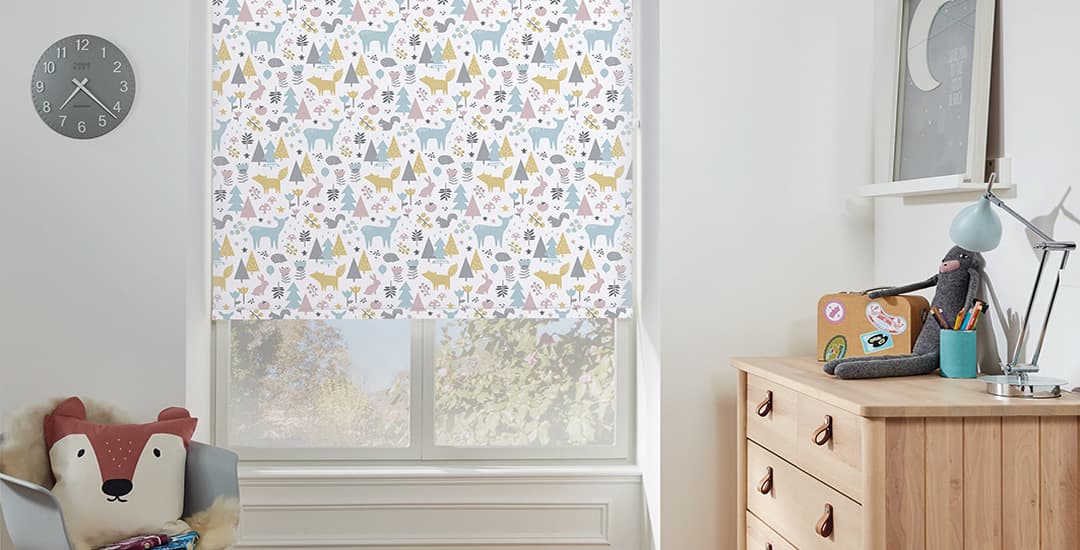 Kids scandi woodland blackout window blinds