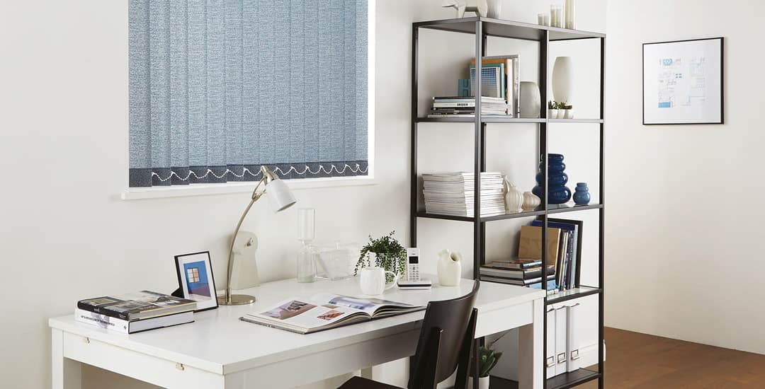 Home office vertical blinds