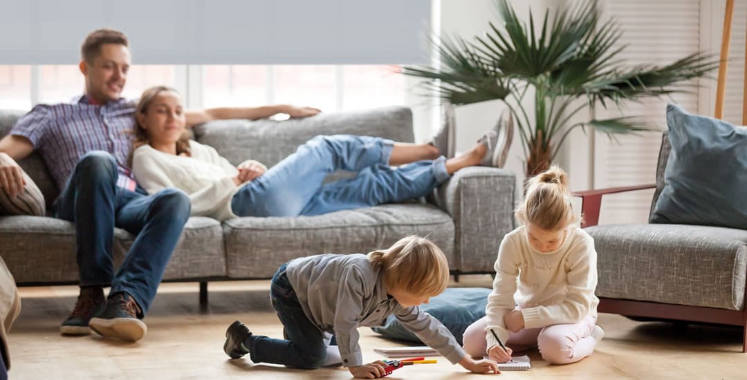 Child friendly blinds in living room