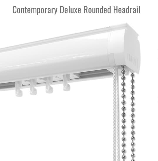 Contemporary rounded vertical blind headrail