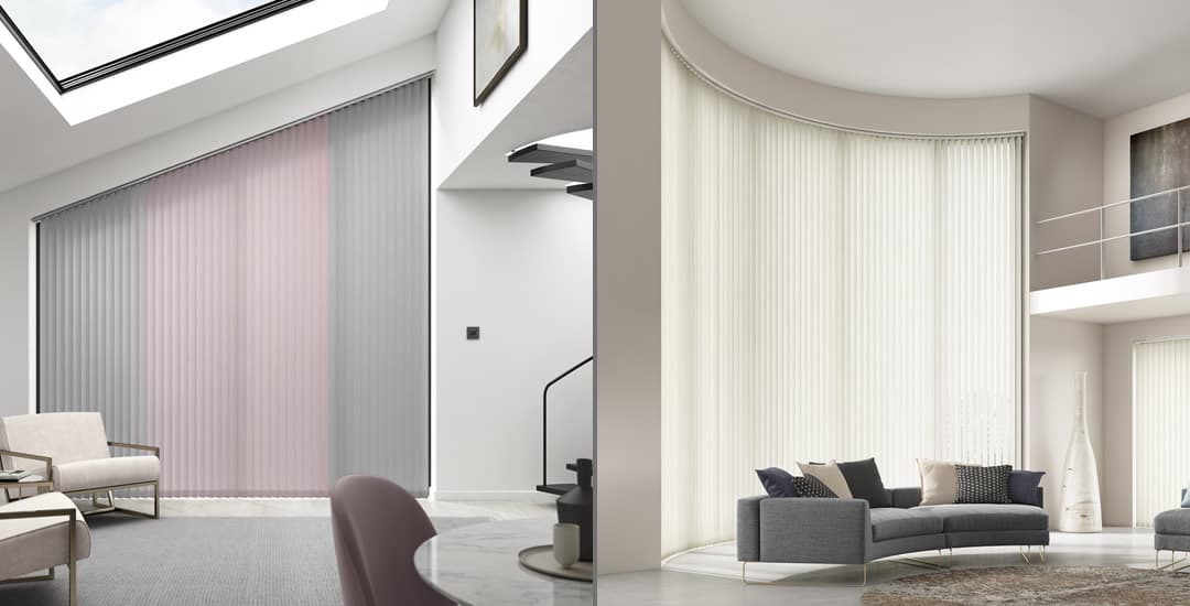 Shaped and curved vertical blinds