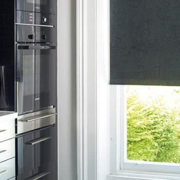 Black PVC kitchen roller blinds