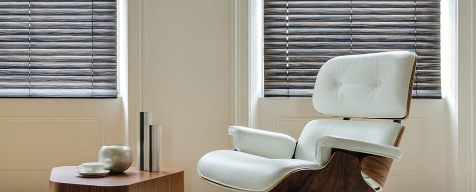 Luxury wooden blinds down and closed