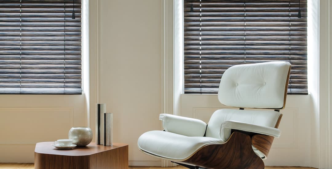 Luxury wooden blinds down and closed 
