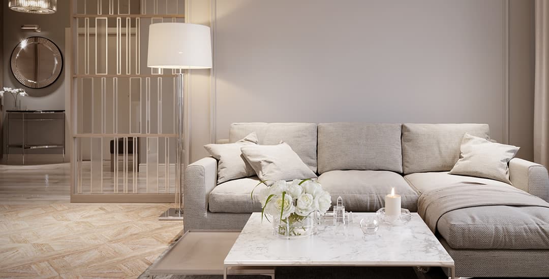 Beige and grey living room