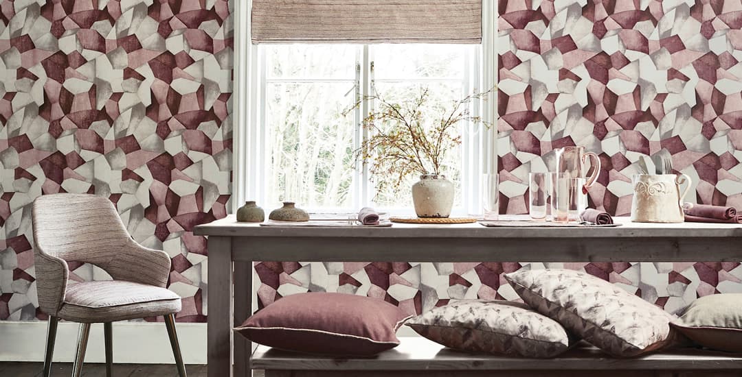 Geometric pattern themed dining room