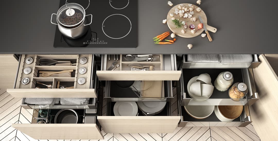 Clever kitchen storage drawers