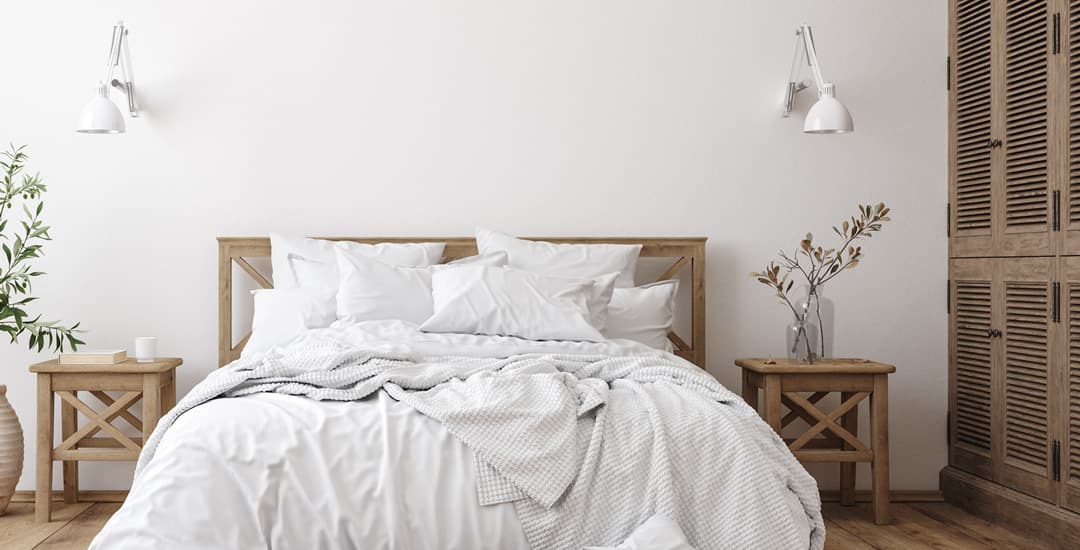 Farmhouse style white bedroom