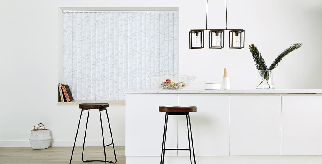 Marble patterned PVC kitchen vertical blinds