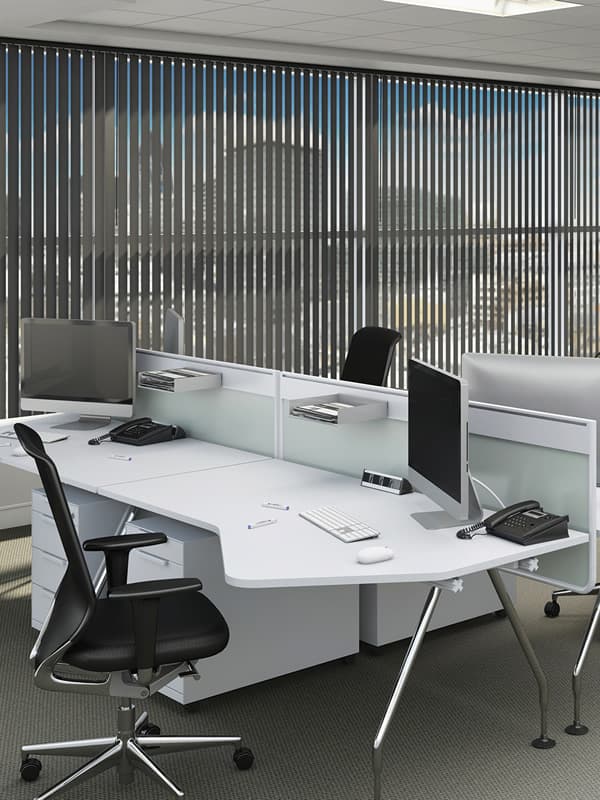 Grey vertical blinds in a Birmingham office