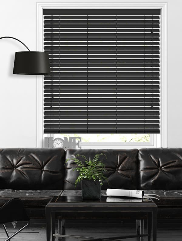 50mm Midnight Faux Wood Blinds