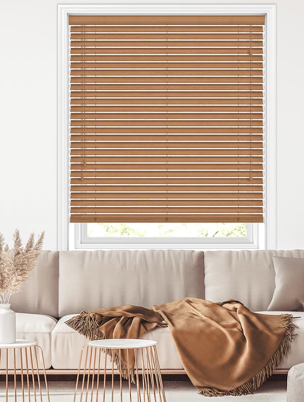 50mm Tuscan Oak Wooden Blinds