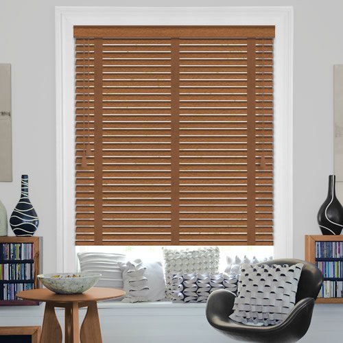 25mm Honey Wood Blinds with Tapes, Made to Measure