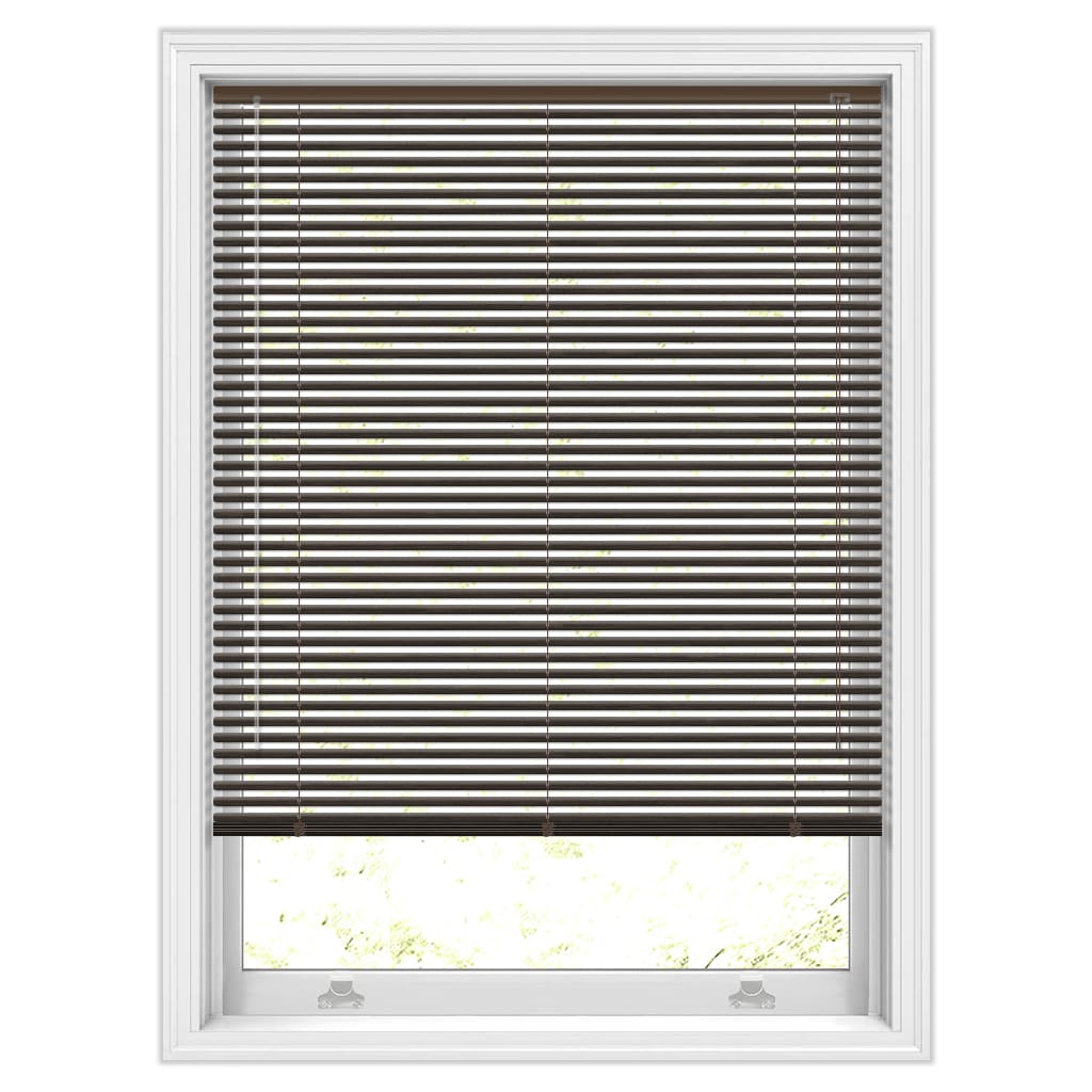 25mm Jacobean Dark Wood Effect Aluminium Blinds, Made to Measure