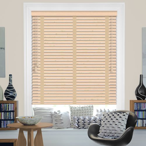 25mm Light Pine Real Wood Blinds with Tapes, Made to Measure