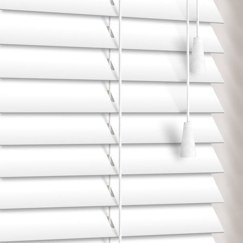 25mm Stark White Wooden Blind