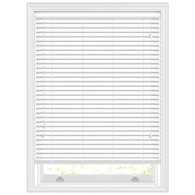 35mm Brilliant White Faux Wood Blinds, Waterproof & Made to Measure