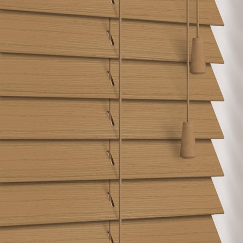 35mm Natural Oak Faux Wood Wooden Blind