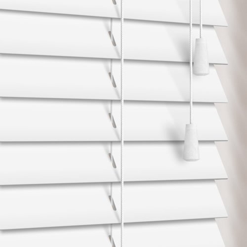 35mm White Faux Wood Wooden Blind