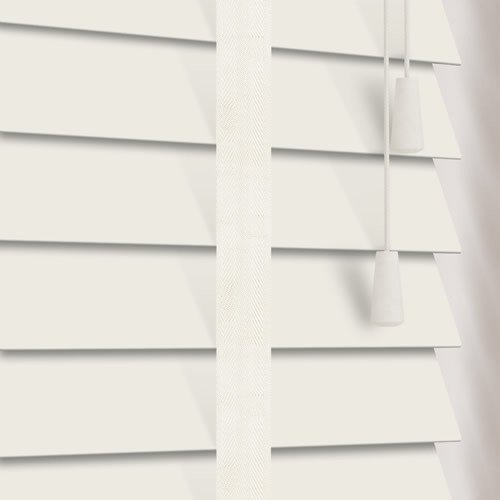 50mm Alabaster & Chalk Faux Wood Wooden Blind