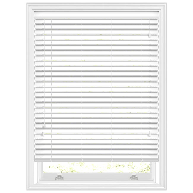 50mm Brilliant White Faux Wood Blinds, Waterproof &amp; Custom Made