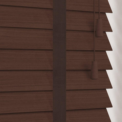 50mm Walnut & Coffee Faux Wood Wooden Blind