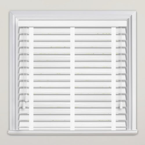 50mm White Grain & Cotton Faux Wood