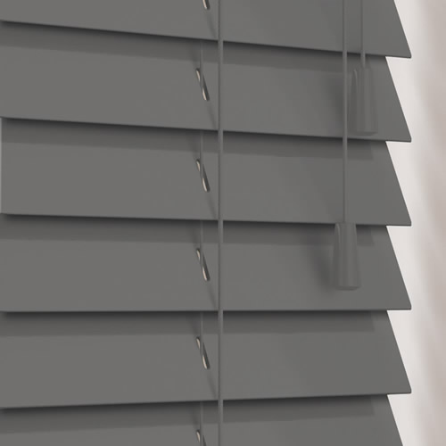 50mm Gloss Dark Grey Wooden Blind