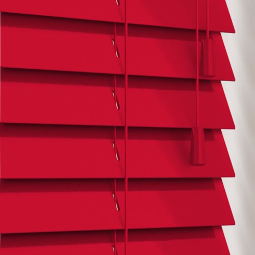 50mm Gloss Red Wooden Blind
