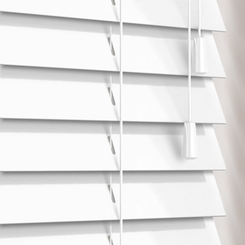 50mm Gloss Soft White Wooden Blind