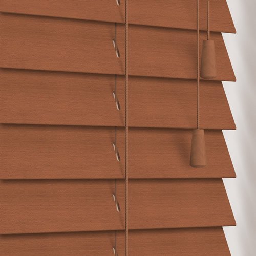 50mm Burnished Oak Wooden Blind