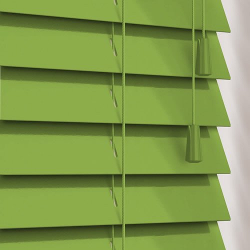 50mm Gloss Lime Green Wooden Blind