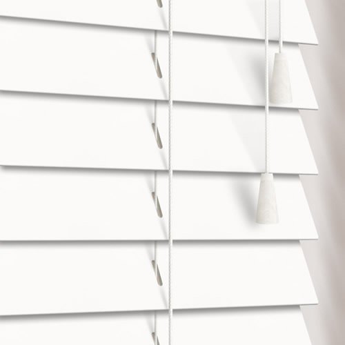 Luxury Soft White Wooden Blinds, 50mm Made to Measure