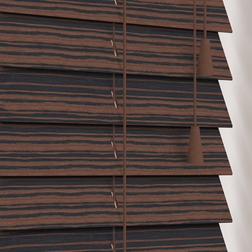 50mm Zebra Walnut Wooden Blind
