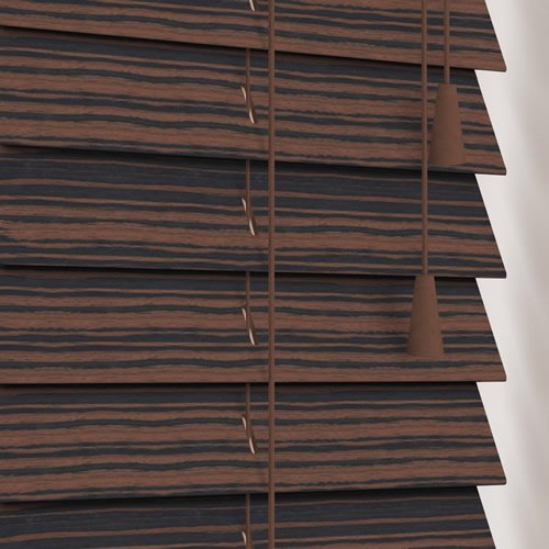 50mm Zebra Walnut Wooden Blind