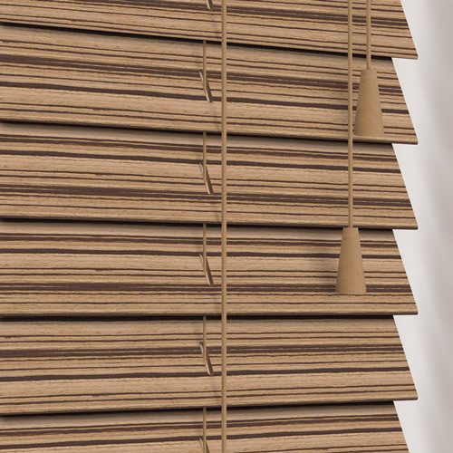 50mm Zebra Natural Wooden Blind