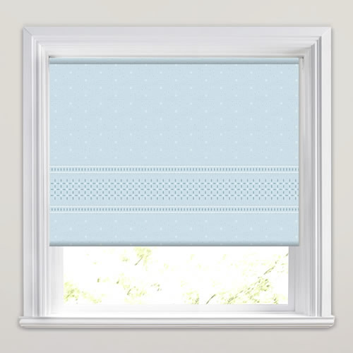 Creme Powder Blue Roller Blind