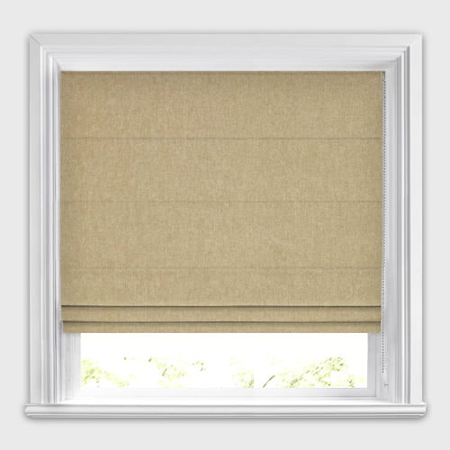 Conway Maize Golden Beige Faux Wool Roman Blinds, Made to Measure