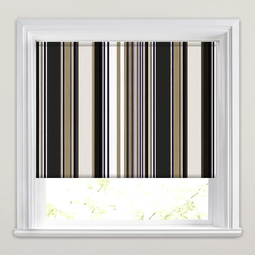 Holiday Stripe Slate Roller Blind