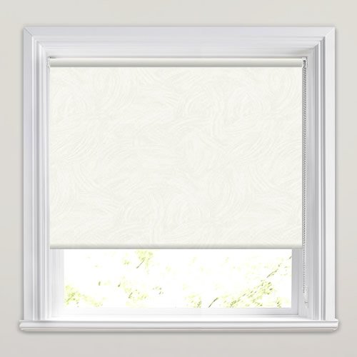 Bathroom Blinds, Deep Cream Blackout Patterned PVC