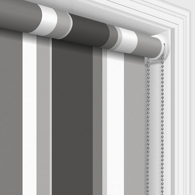 Grey, Black & White Monotone Striped Roller Blinds, Made to Measure