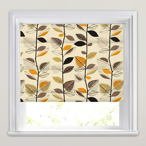 Autumn Leaves Amber Roman Blind