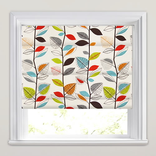 Autumn Leaves Cinnamon Roman Blind