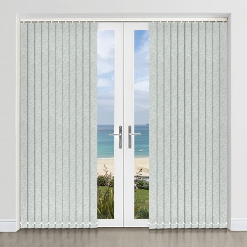 Inara Aloe Mint Green Leaf Patterned Waterproof Vertical Blinds