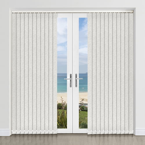 Inara Ivory Cream Leaf Patterned Waterproof Vertical Blinds