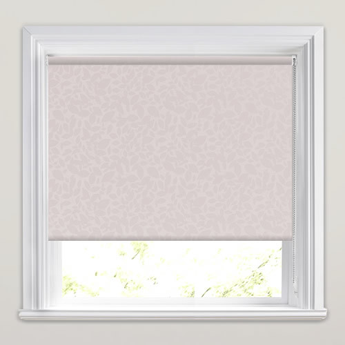 Leafy PVC Patterned Waterproof Roller Blinds in Pale Pink