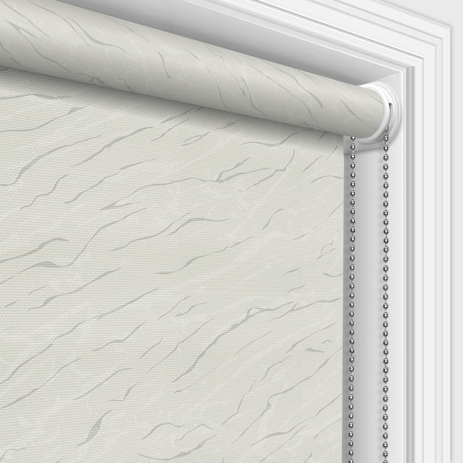 Cream & Silver Grey Marble Patterned Waterproof Roller Blinds